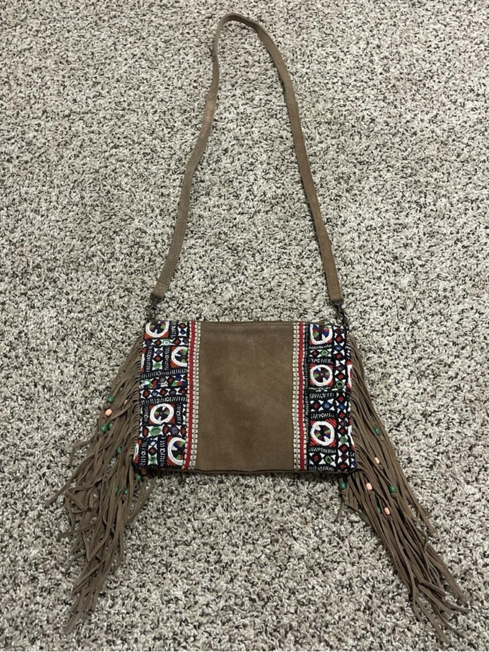 Bohemian Tassel Crossbody Bag in Brown